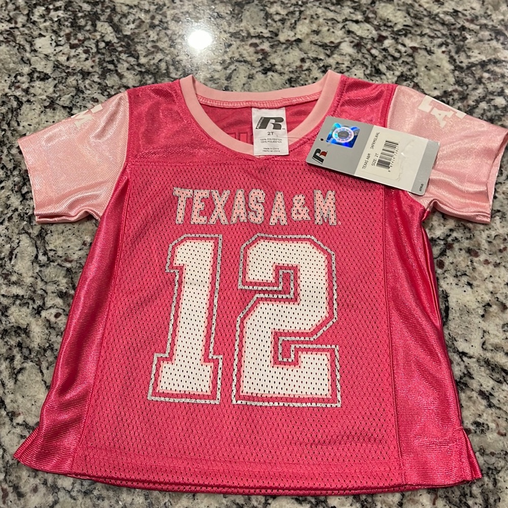 Russell Texas A&M pink toddler jersey. Size 2T